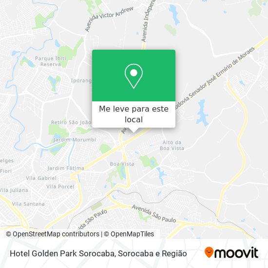 Hotel Golden Park Sorocaba mapa