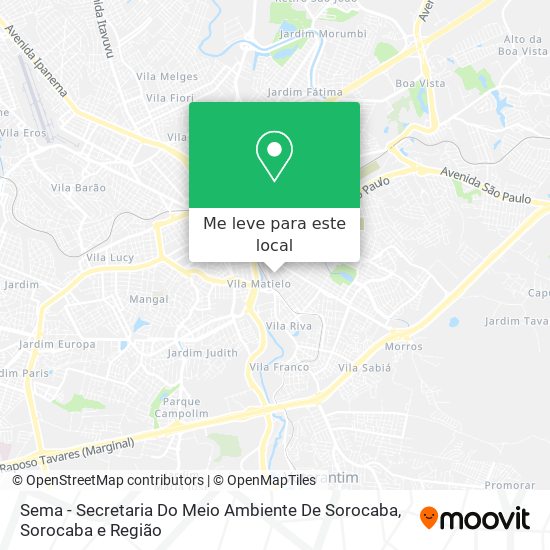 Sema - Secretaria Do Meio Ambiente De Sorocaba mapa