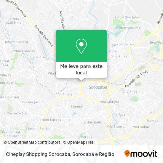 Cineplay Shopping Sorocaba mapa