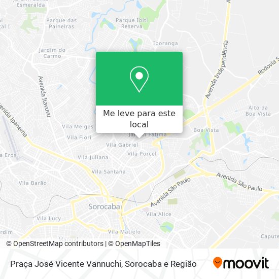 Praça José Vicente Vannuchi mapa