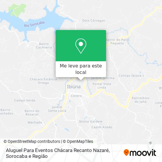Aluguel Para Eventos Chácara Recanto Nazaré mapa