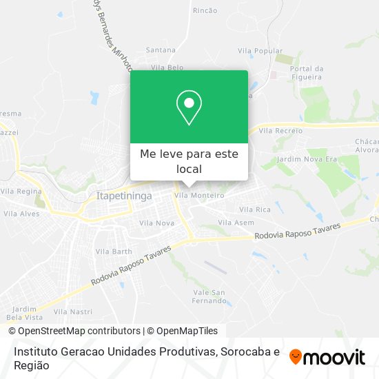 Instituto Geracao Unidades Produtivas mapa
