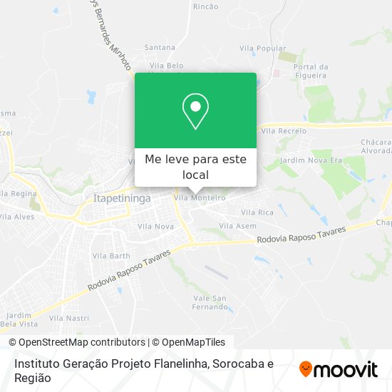 Instituto Geração Projeto Flanelinha mapa
