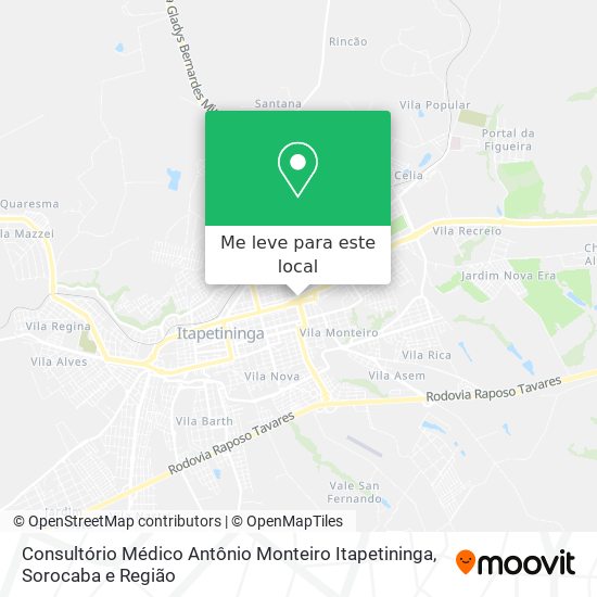 Consultório Médico Antônio Monteiro Itapetininga mapa