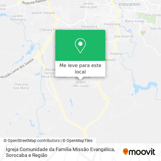 Igreja Comunidade da Familia Missão Evangélica mapa