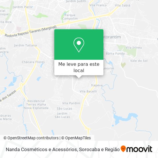 Nanda Cosméticos e Acessórios mapa