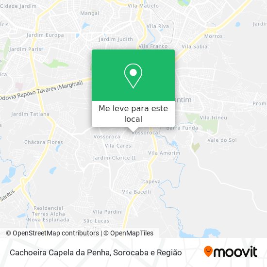 Cachoeira Capela da Penha mapa