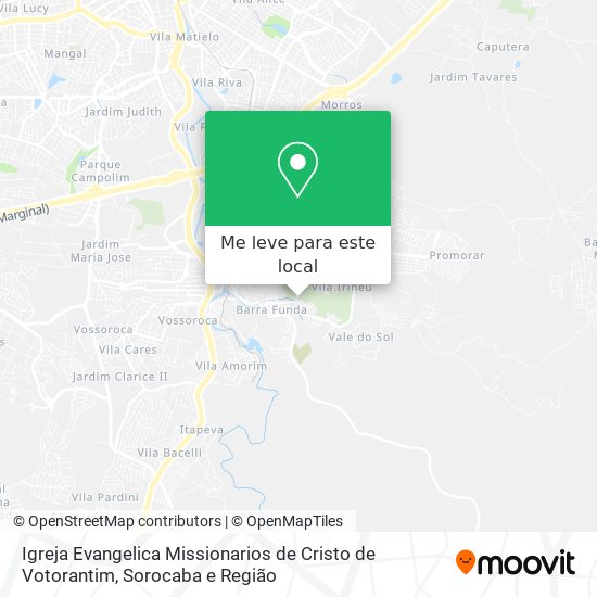 Igreja Evangelica Missionarios de Cristo de Votorantim mapa