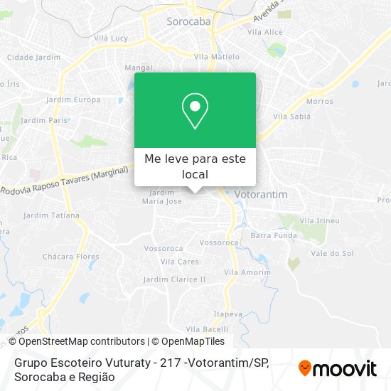 Grupo Escoteiro Vuturaty - 217 -Votorantim / SP mapa