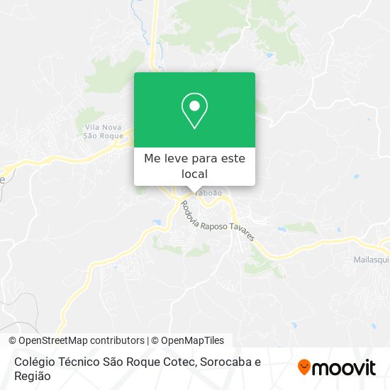 Colégio Técnico São Roque Cotec mapa