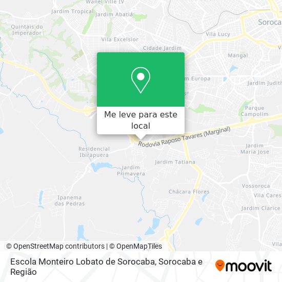 Escola Monteiro Lobato de Sorocaba mapa