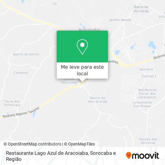 Restaurante Lago Azul de Aracoiaba mapa