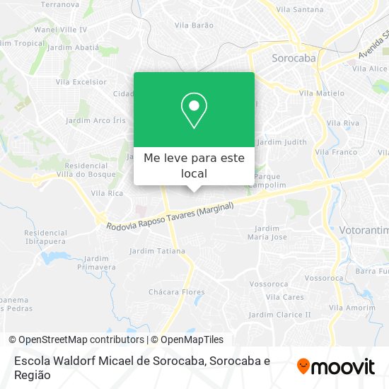 Escola Waldorf Micael de Sorocaba mapa