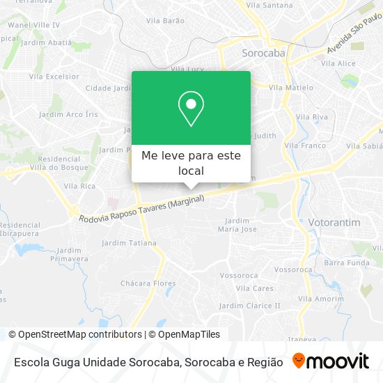 Escola Guga Unidade Sorocaba mapa