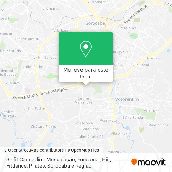 Selfit Campolim: Musculação, Funcional, Hiit, Fitdance, Pilates mapa