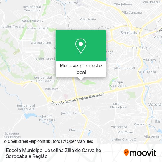 Escola Municipal Josefina Zilia de Carvalho. mapa