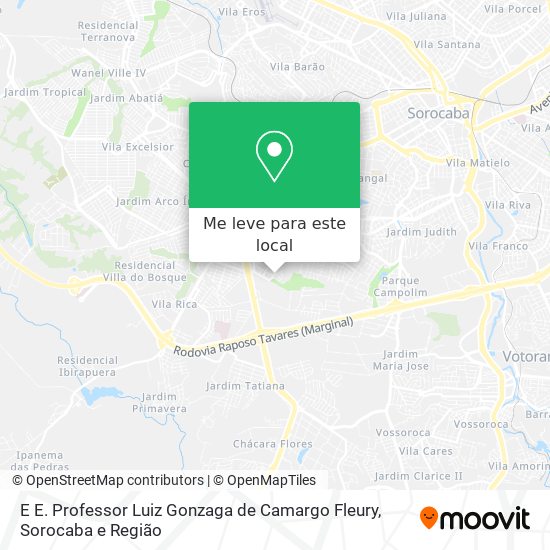 E E. Professor Luiz Gonzaga de Camargo Fleury mapa