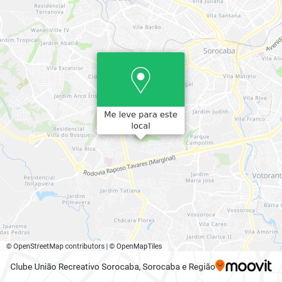Clube União Recreativo Sorocaba mapa
