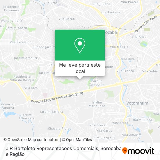 J.P. Bortoleto Representacoes Comerciais mapa