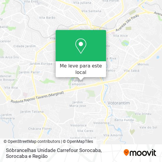 Sóbrancelhas Unidade Carrefour Sorocaba mapa