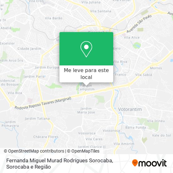 Fernanda Miguel Murad Rodrígues Sorocaba mapa