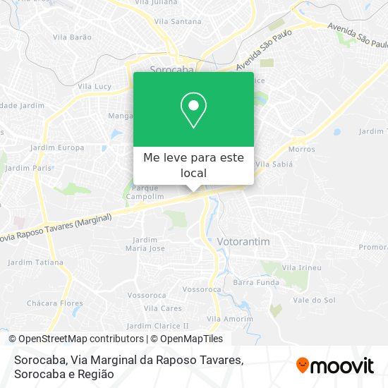 Sorocaba, Via Marginal da Raposo Tavares mapa