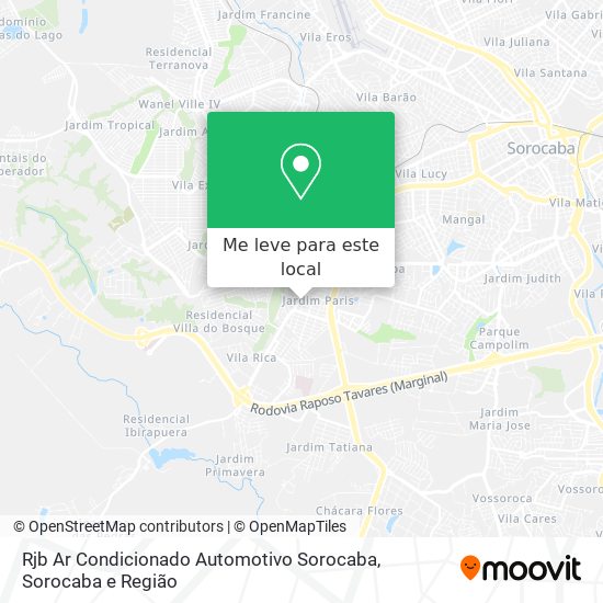 Rjb Ar Condicionado Automotivo Sorocaba mapa
