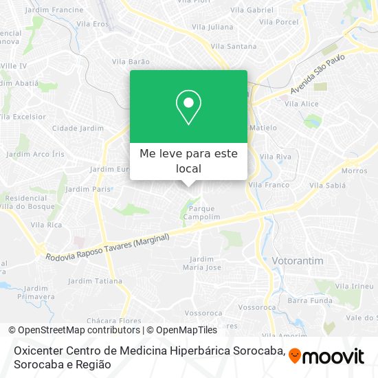 Oxicenter Centro de Medicina Hiperbárica Sorocaba mapa