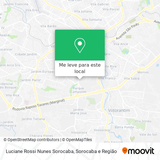 Luciane Rossi Nunes Sorocaba mapa