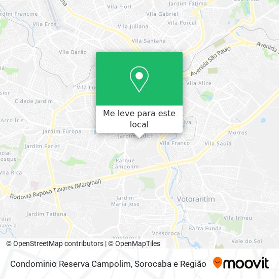 Condominio Reserva Campolim mapa