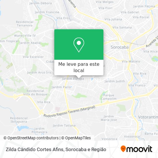 Zilda Cândido Cortes Afins mapa