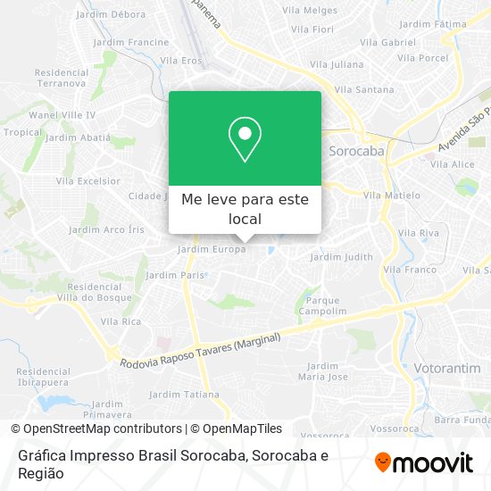 Gráfica Impresso Brasil Sorocaba mapa