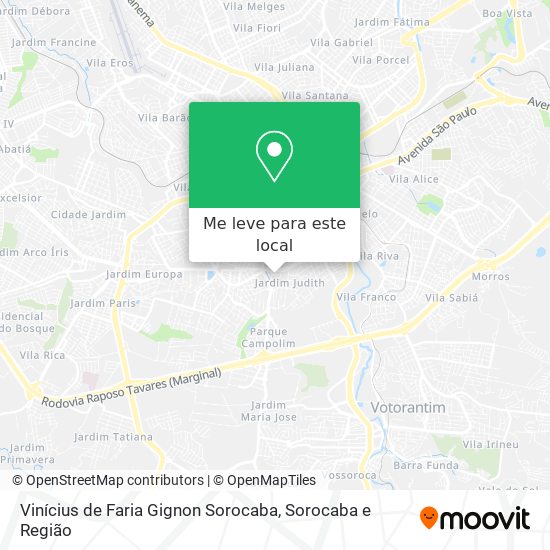 Vinícius de Faria Gignon Sorocaba mapa