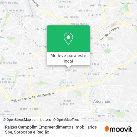 Raizes Campolim Empreendimentos Imobiliarios Spe mapa