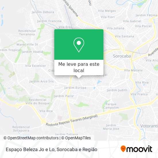 Espaço Beleza Jo e Lo mapa