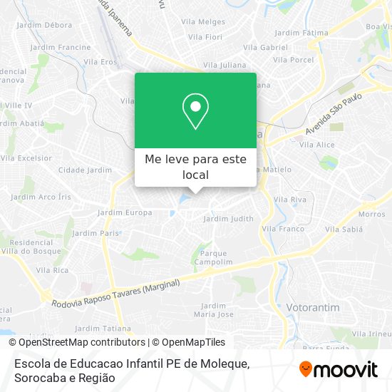 Escola de Educacao Infantil PE de Moleque mapa