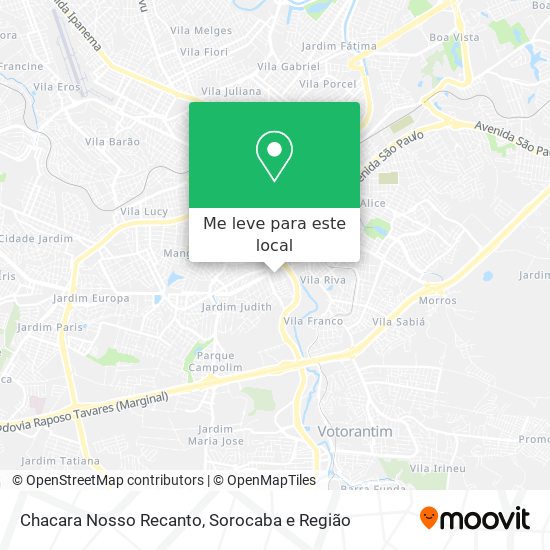 Chacara Nosso Recanto mapa