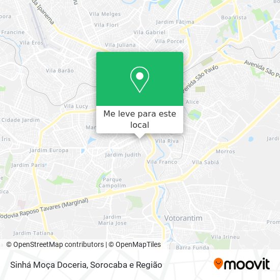 Sinhá Moça Doceria mapa