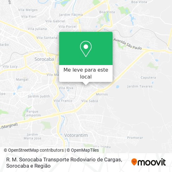 R. M. Sorocaba Transporte Rodoviario de Cargas mapa