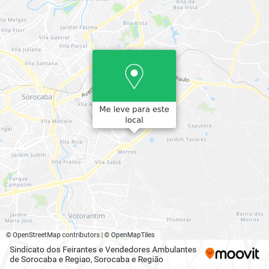 Sindicato dos Feirantes e Vendedores Ambulantes de Sorocaba e Regiao mapa