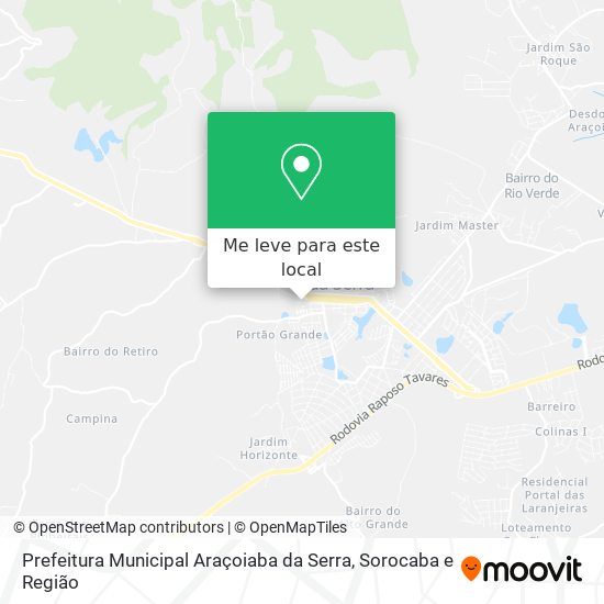 Prefeitura Municipal Araçoiaba da Serra mapa