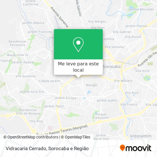 Vidracaria Cerrado mapa