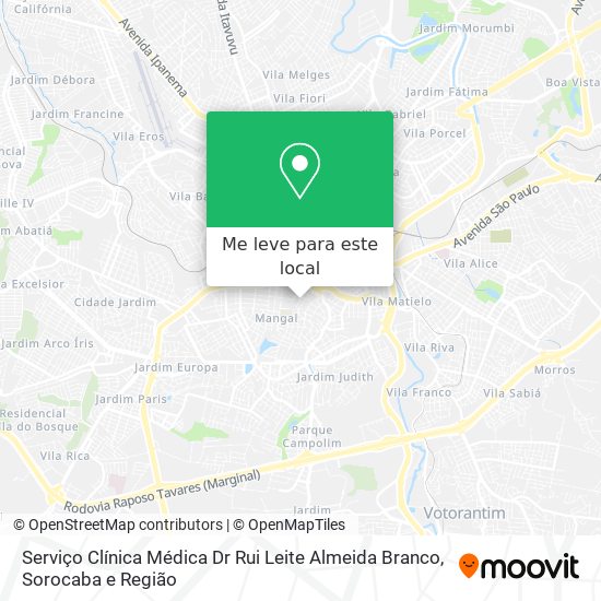 Serviço Clínica Médica Dr Rui Leite Almeida Branco mapa