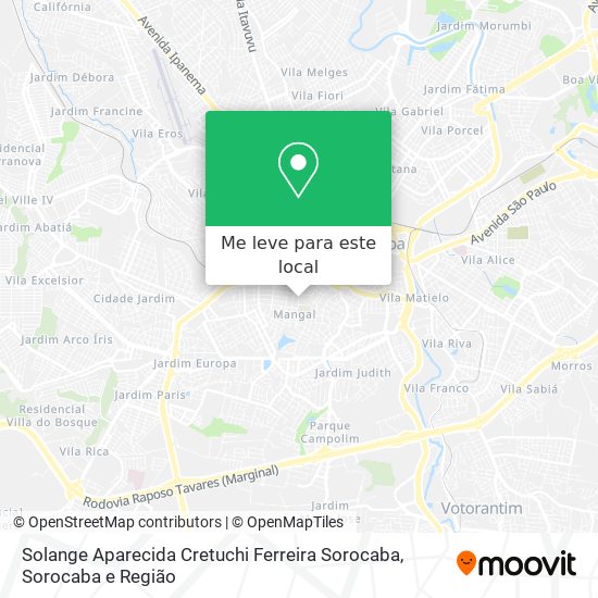 Solange Aparecida Cretuchi Ferreira Sorocaba mapa