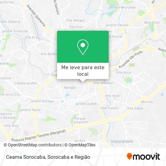 Ceama Sorocaba mapa