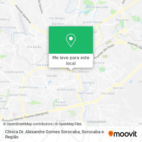 Clínica Dr. Alexandre Gomes Sorocaba mapa