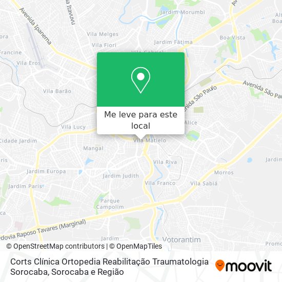 Corts Clínica Ortopedia Reabilitação Traumatologia Sorocaba mapa