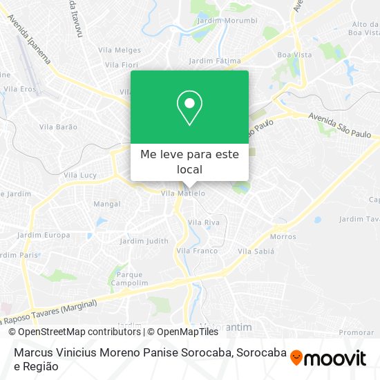 Marcus Vinicius Moreno Panise Sorocaba mapa