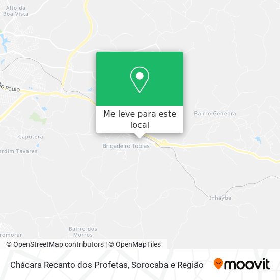 Chácara Recanto dos Profetas mapa