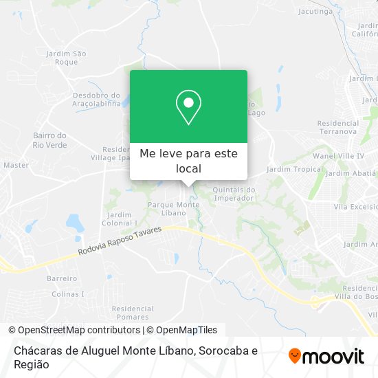 Chácaras de Aluguel Monte Líbano mapa